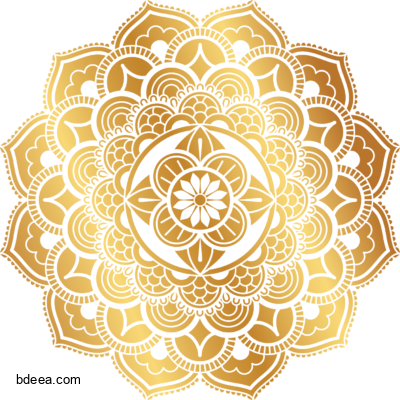 شكل زخرفي ذهبي مدور بدون خلفية Gold Decorations PNG