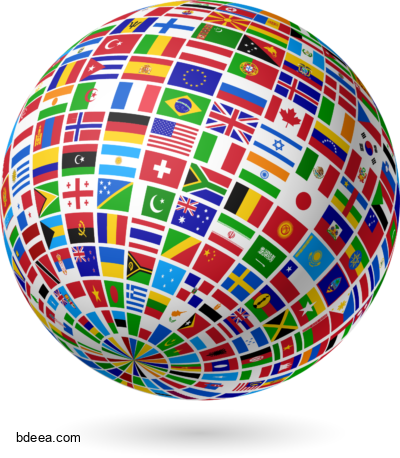 صورة كرة ارضية مع اعلام الدول National flags-themed planet world