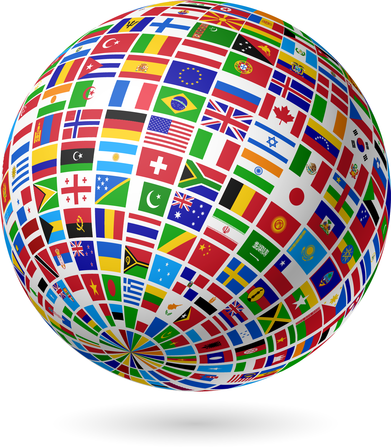صورة كرة ارضية مع اعلام الدول National flags-themed planet world
