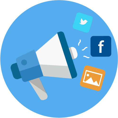 ايقونة تسويق شبكات اجتماعية مكبر Social Media Marketing Speaker