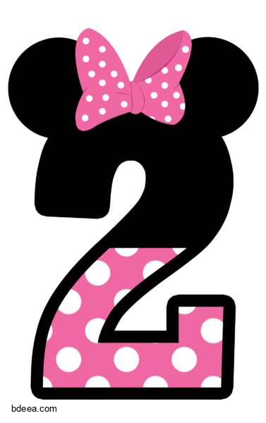 رقم 2 ميني ماوس للحفلات واعياد الميلاد Minnie Mouse 2 Number png