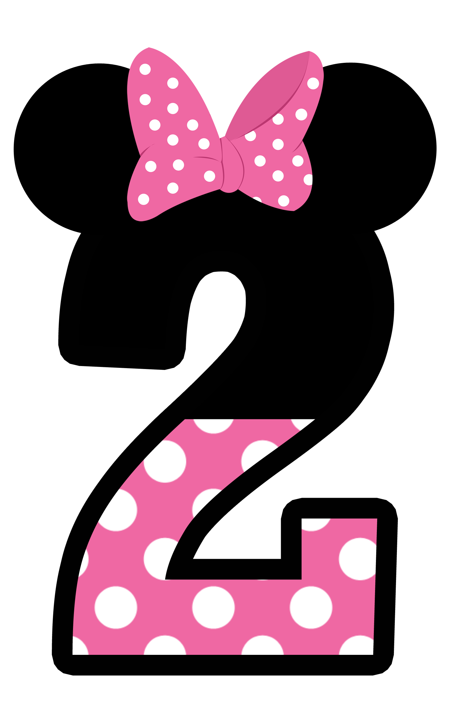 رقم 2 ميني ماوس للحفلات واعياد الميلاد Minnie Mouse 2 Number png