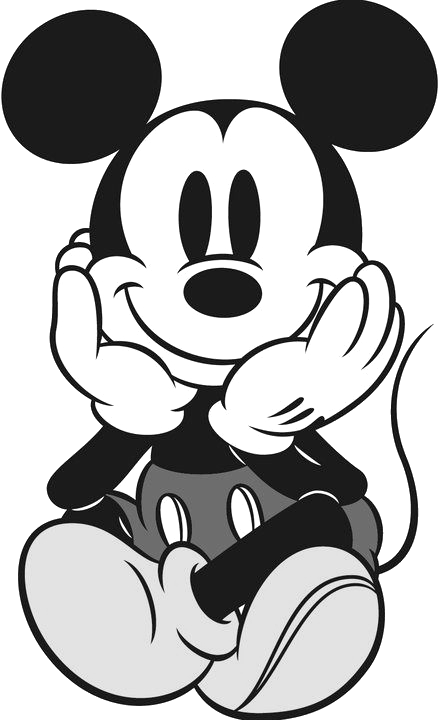 صورة ميكي ماوس غير ملونة Mickey Mouse png