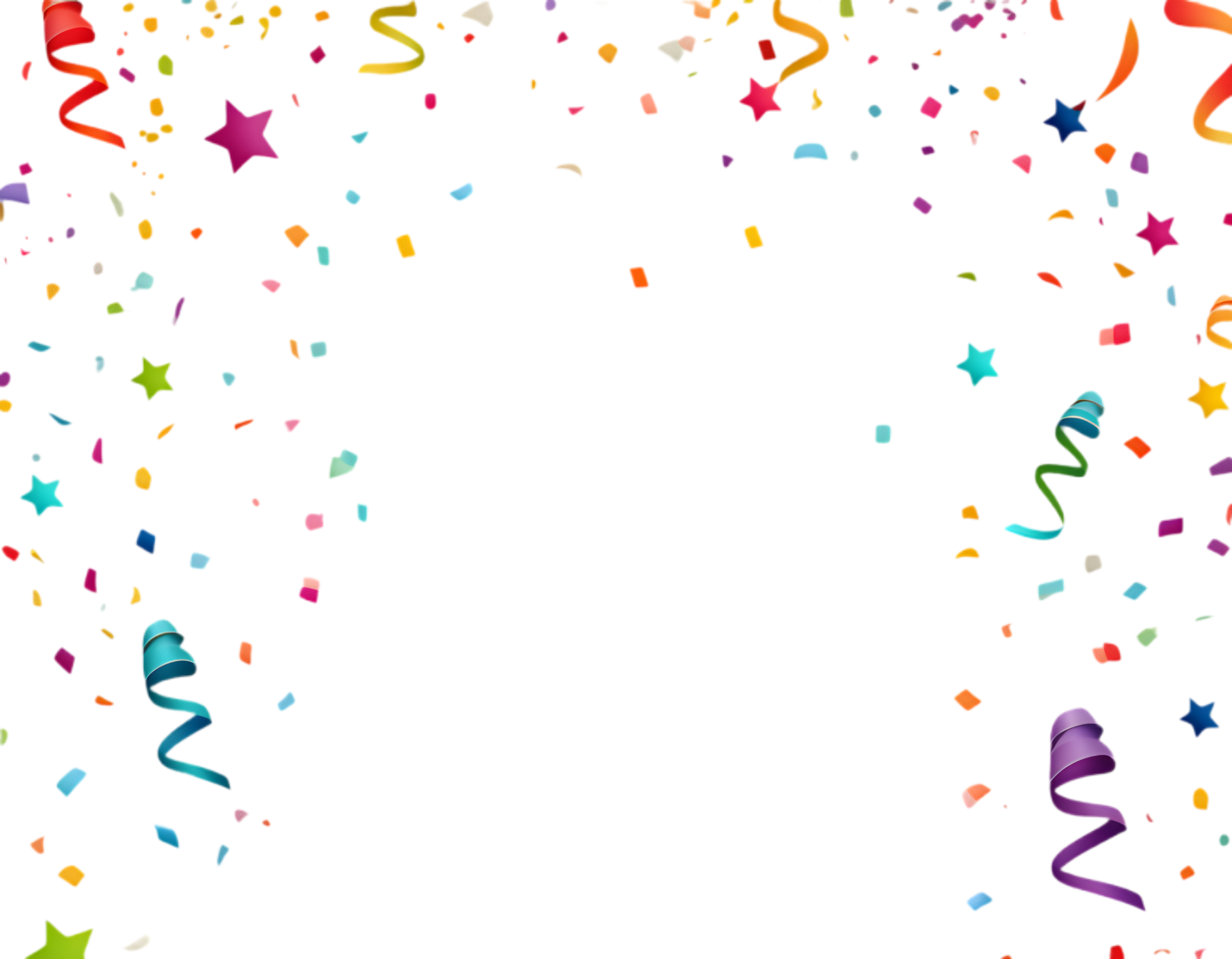 صورة شرائط احتفال ملون عيد ميلاد happy birthday confetti png