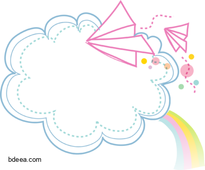 صورة غيمة زرقاء مع طائرات ورقية بدون خلفية blue cloud colorful