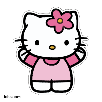 صورة قطة هلو كيتي زهري ملصق شخصية هلوكتي Pink Hello Kitty PNG
