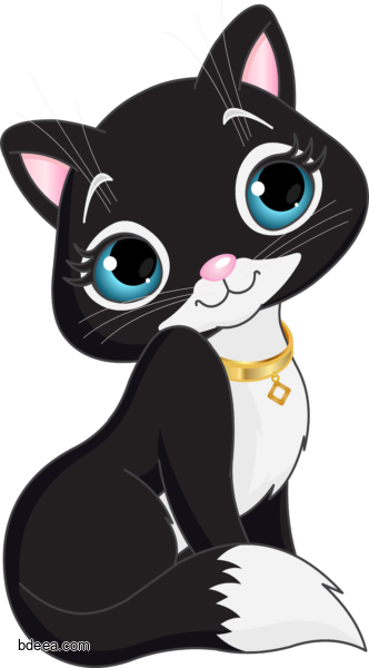 صورة قطة صغيرة رسم فيكتور لون اسود عالية الدقة  Black Kitten PNG