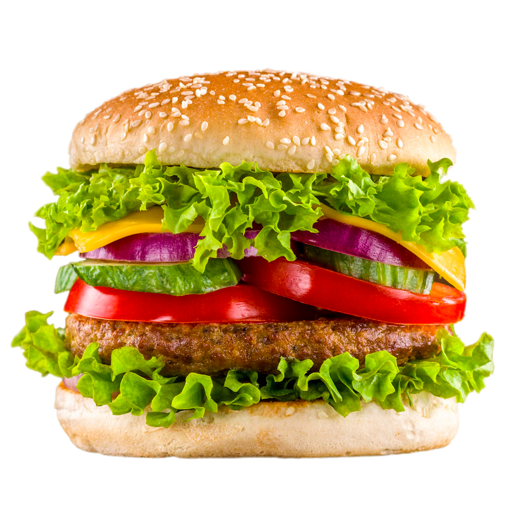 صورة وجبة همبرجر بالخضار عالية الدقة Hamburger png