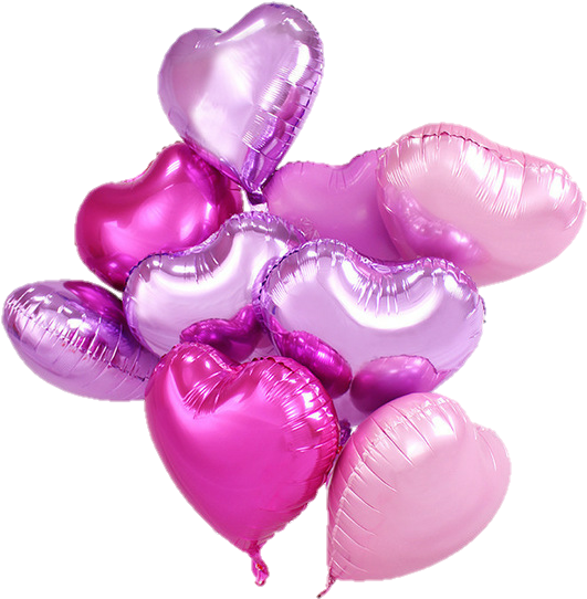 صورة بلالين شكل قلوب لون زهري بينق فاتح وبنفسجي جميلة Purple Balloon