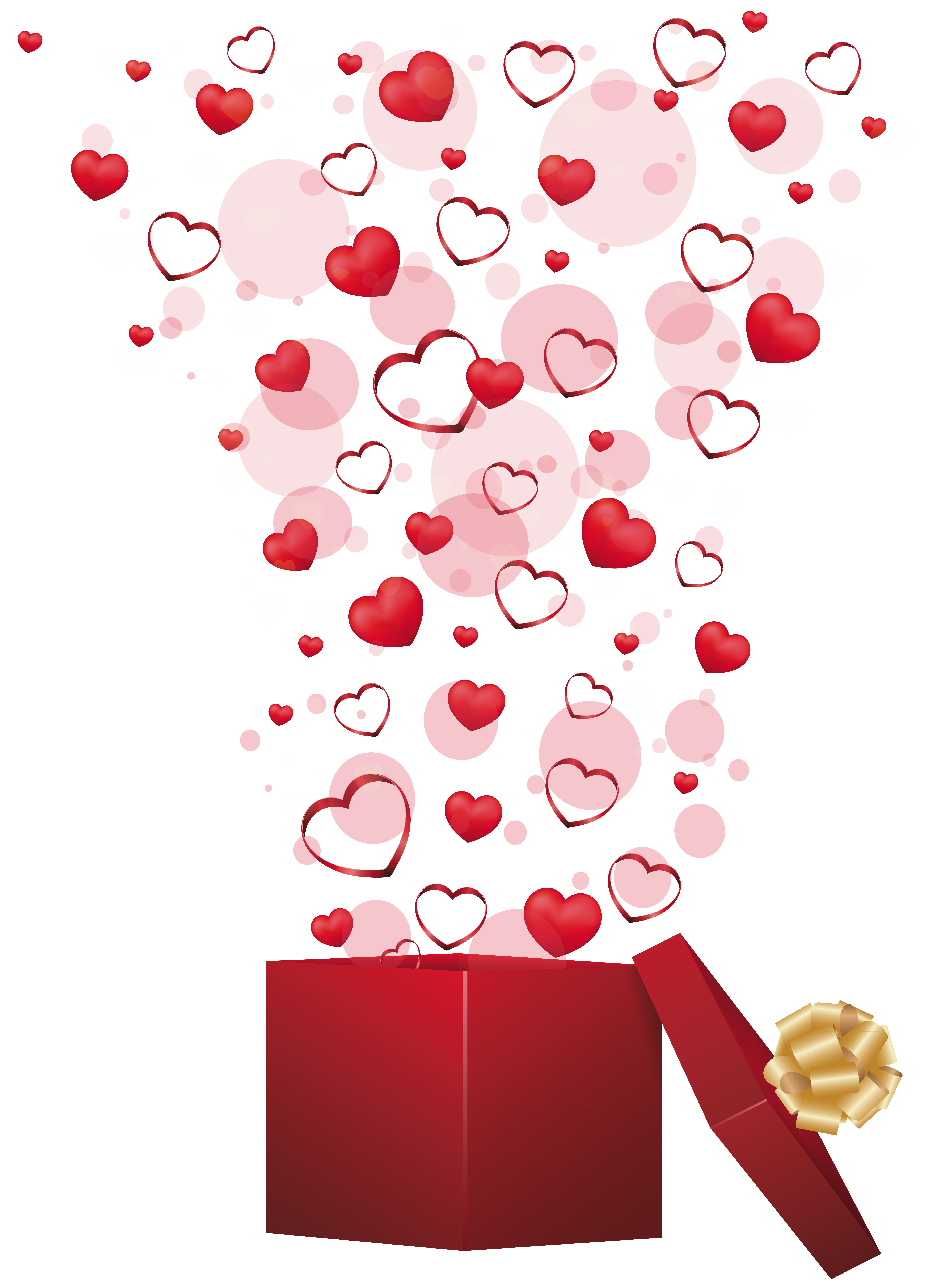 صورة هدية مع قلوب بدون خلفية Gift Heart png