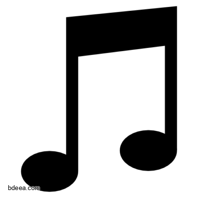 صورة ايقونة نوتة صوتية لون اسود شكل موسيقى Black musical note