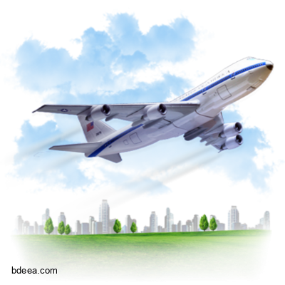 صورة طائرة رسوم تقلع وسط المدينة وبيئة خضراء Airplane Flight PNG