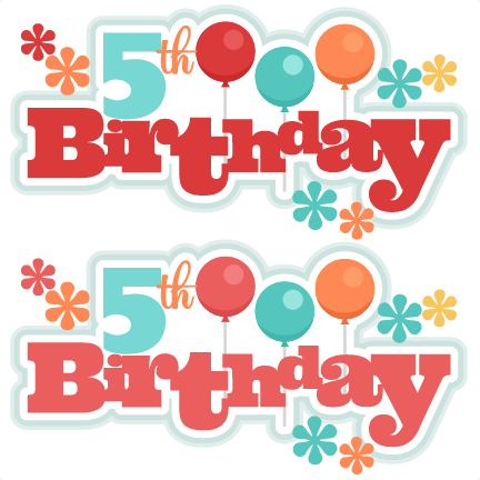 صورة عبارة هابي بيرث داي عيد ميلاد سعيد 5 Happy 5th Birthday PNG