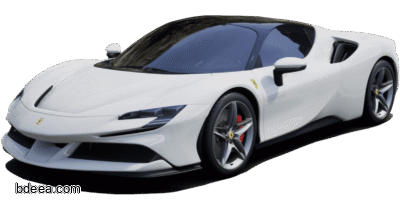 صورة سيارة فراري لون ابيض Ferrari SF90 Stradale PNG