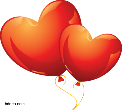 صور بالونات ملونة على شكل قلوب لون احمر مميزة Heart Red Balloons PNG
