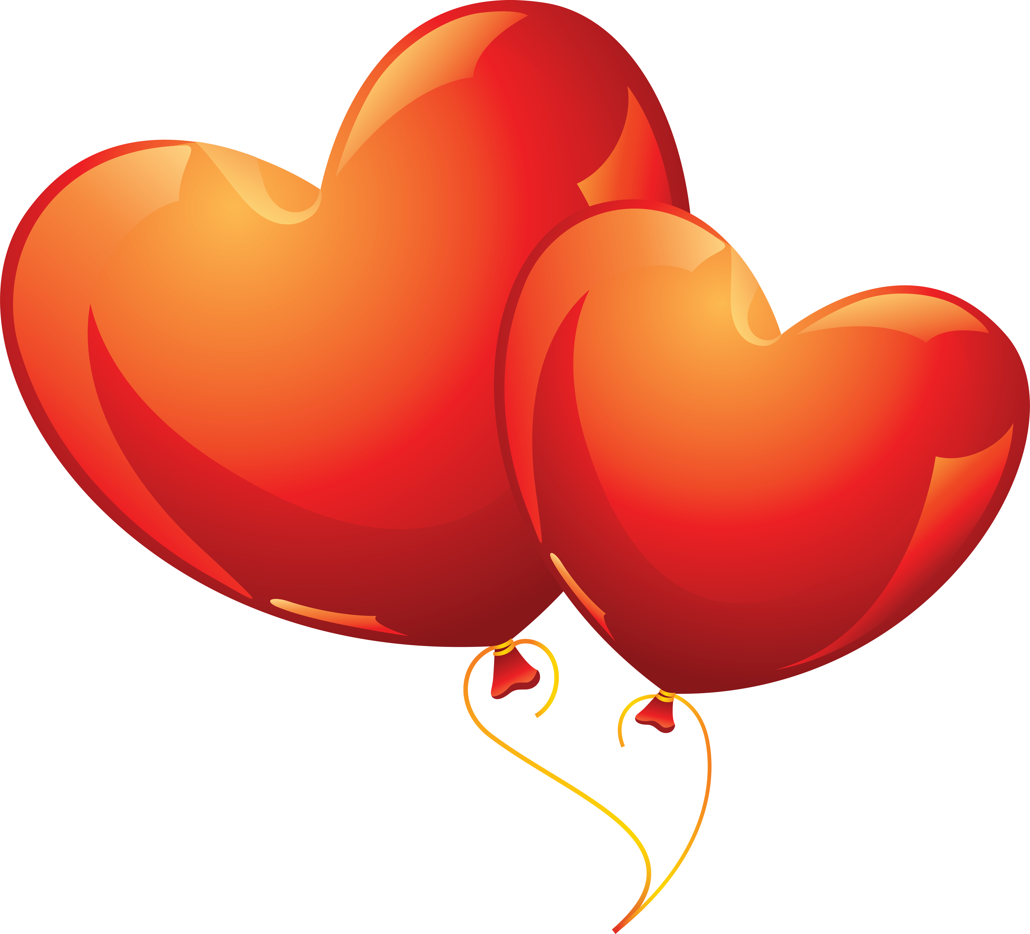صور بالونات ملونة على شكل قلوب لون احمر مميزة Heart Red Balloons PNG