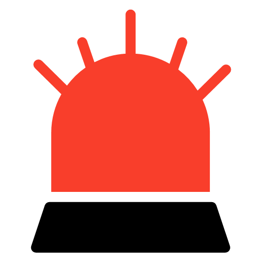 ايقونة اشارة طوارئ ضوء لون احمر للمركبات Emergency Light PNG