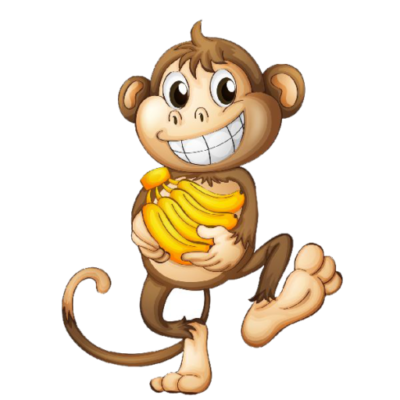 صورة قرد يحمل الموز قرد بني مفرغ للتصميم Monkey Cartoon PNG
