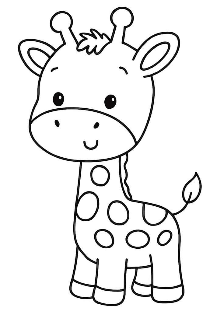 صورة رسمة زرافة لطيفة تلوين زرافة للاطفال giraffe cute drawing png