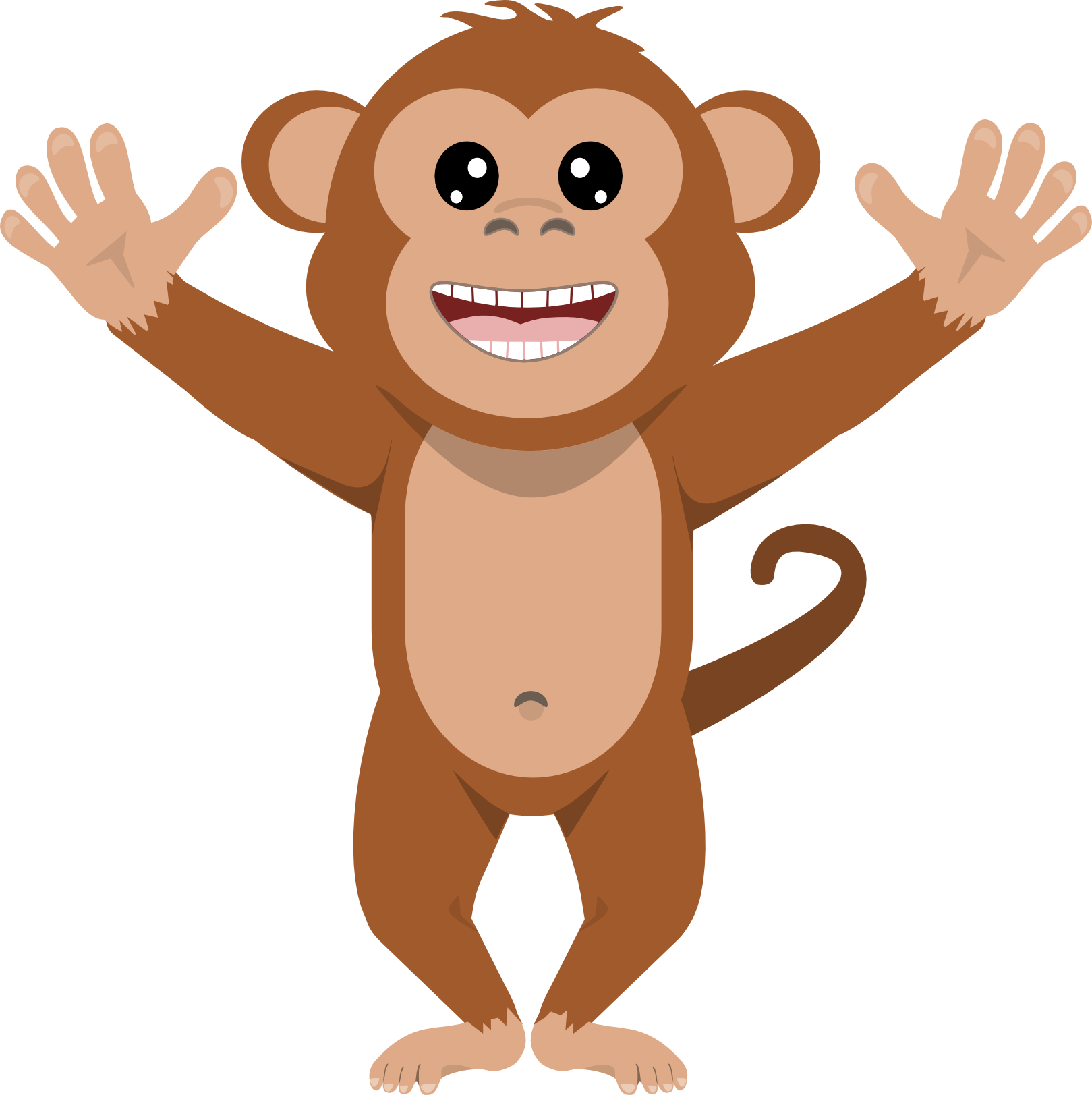 صورة قرد يفتح يديه عالية الدقة كرتون Cute Cartoon Monkey PNG