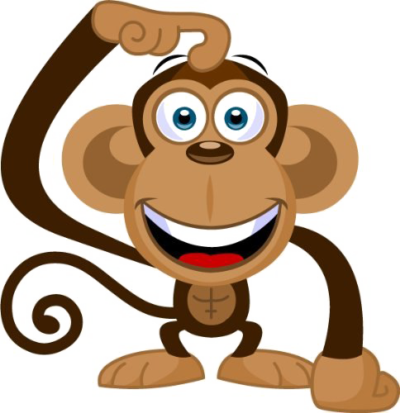 صورة قرد يحك شعره كرتون رسوم مفرغ للتصميم Monkey Cartoon PNG