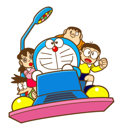 صورة عبقور مع الفريق على مركبته شخصيات عبقور Doraemon PNG