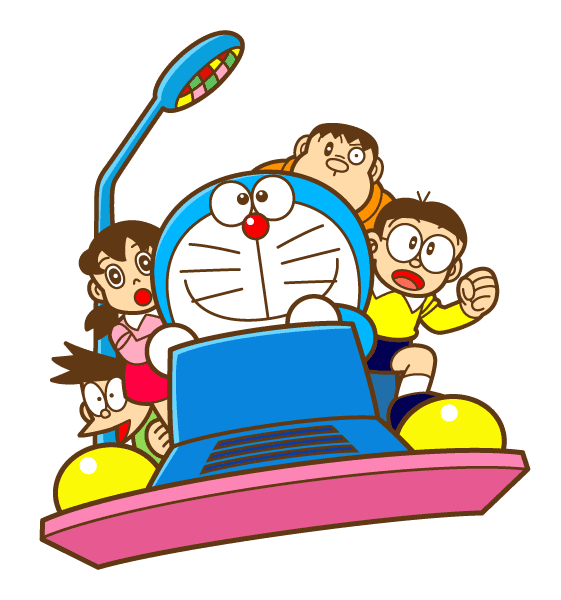 صورة عبقور مع الفريق على مركبته شخصيات عبقور Doraemon PNG