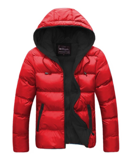 صورة جاكيت رجالي احمر شتوي سويتر لون احمر Men Red Jacket PNG