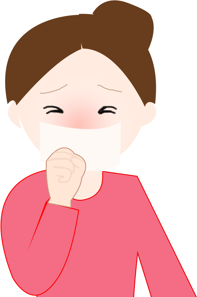 صورة فتاة تسعل مريضة تلبس كمامة Coughing Girl PNG