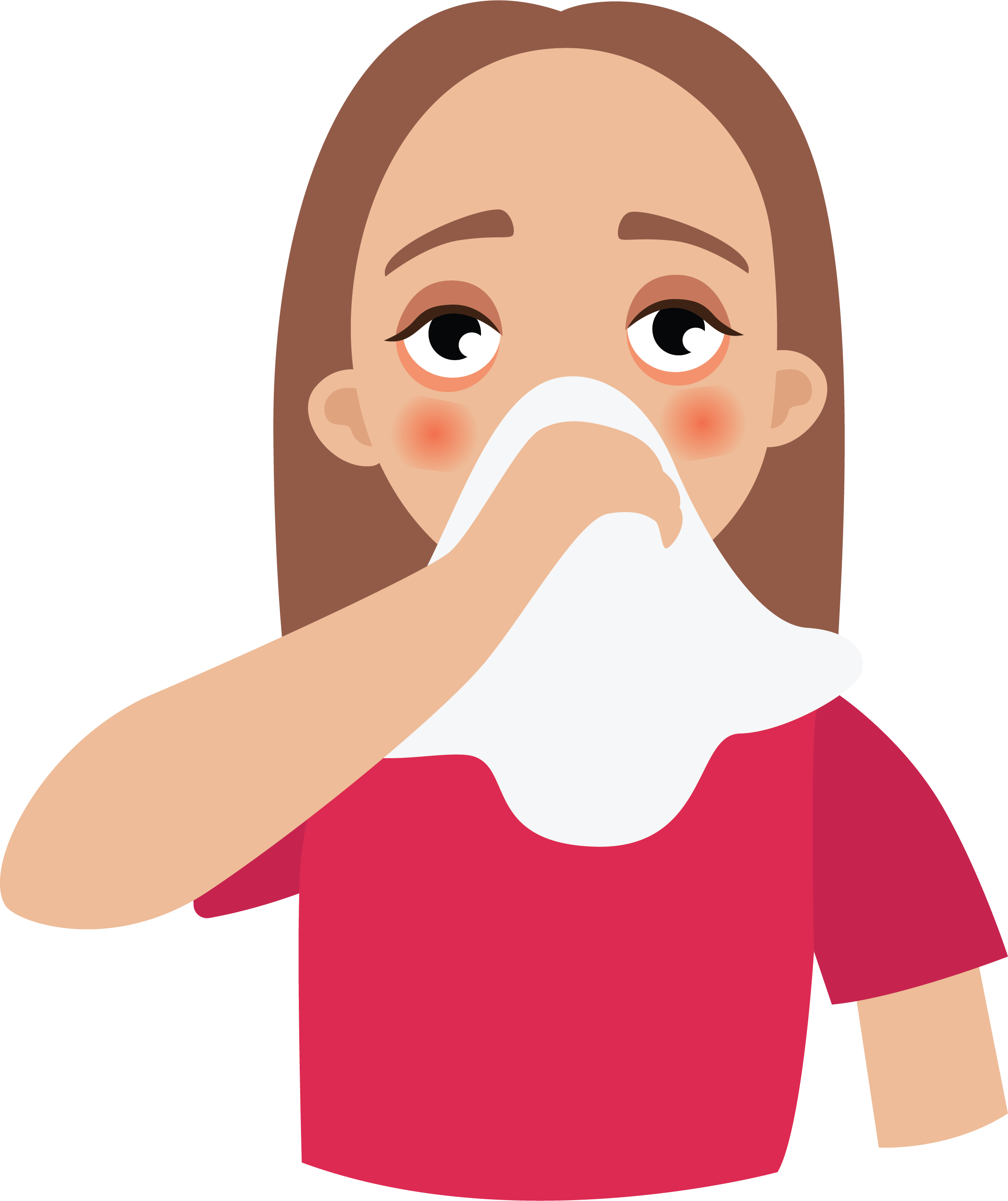 صورة بنت مريضة مرشحة زكام عطاس انفلونزا رشح Coughing Girl PNG
