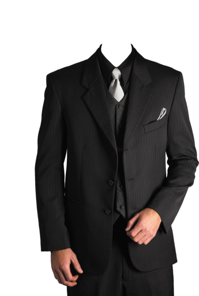 صورة بدلة رسمية لون اسود قميص اسود فاخرة Man In Suit Black PNG