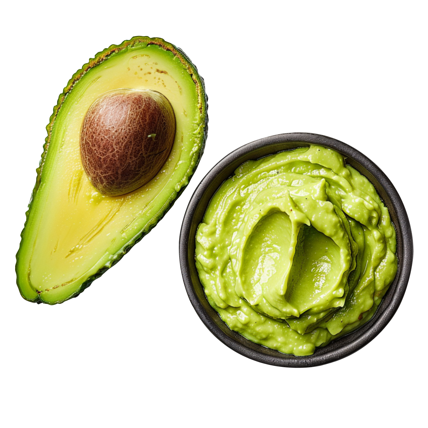 صور افوكادو طازج مع زبدية عالية الدقة Fresh Avocado Half PNG