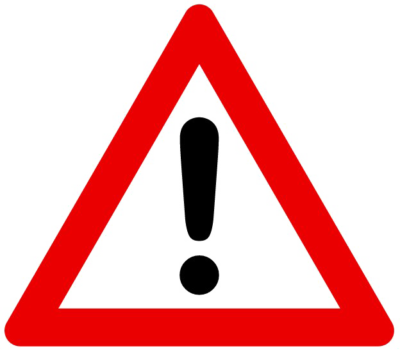 ايقونة تحذير مثلث احمر وعلامة تعجب بدون خلفية Alert Car Signs PNG