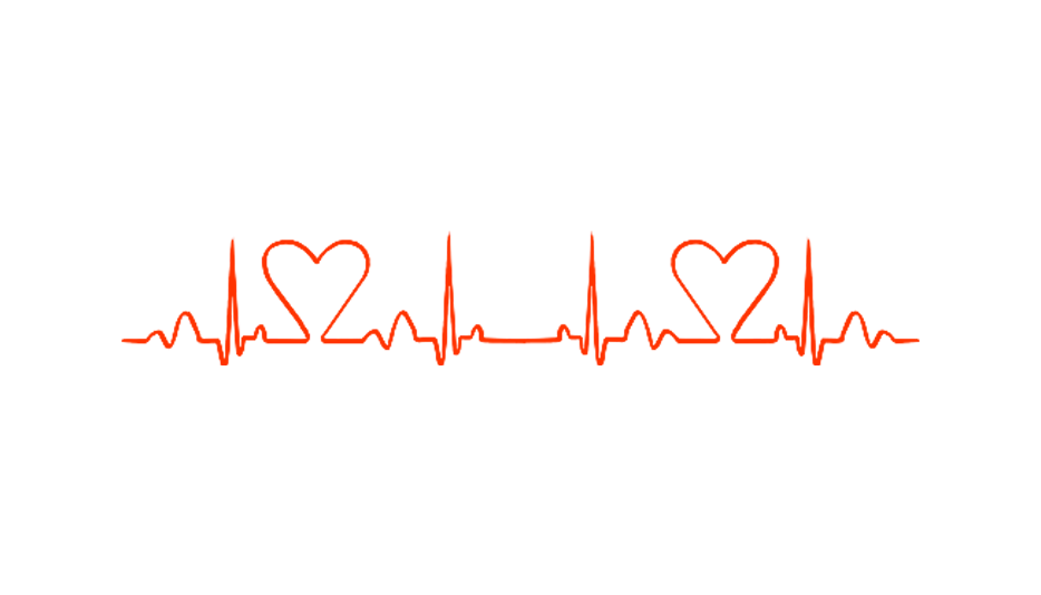 صورة ترددات قياس النبض والقلب لون احمر Heartbeat line png