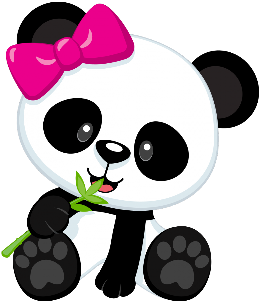 صورة باندا انثى صغيرة لطيفة مع فيونكة على الرأس Panda Cartoon