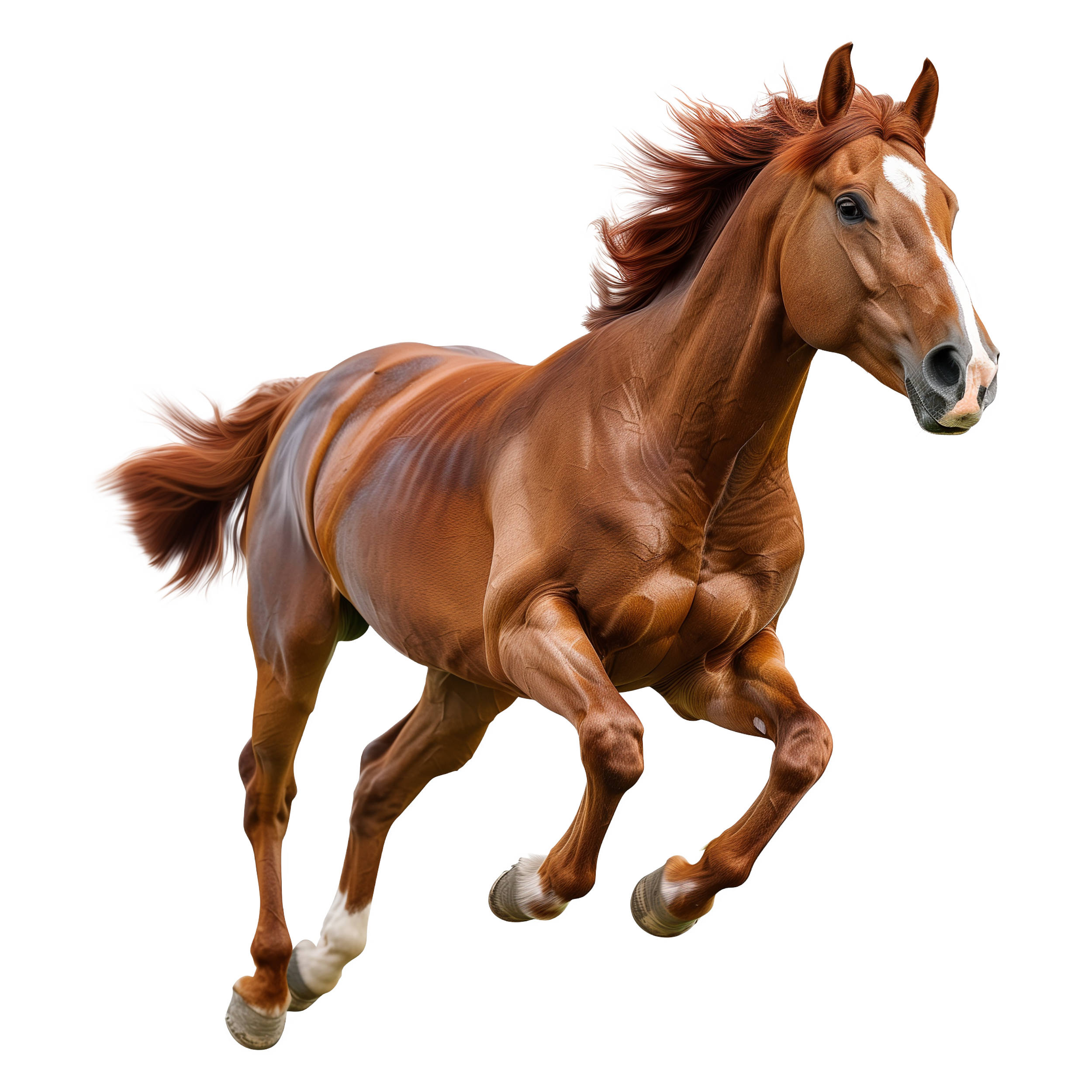 صورة حصان بني يركض بسرعة قصوى حقيقي Brown Galloping Horse PNG