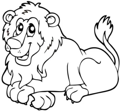 صورة رسمة اسد للتلوين تلوين اسد اطفال lion drawing png