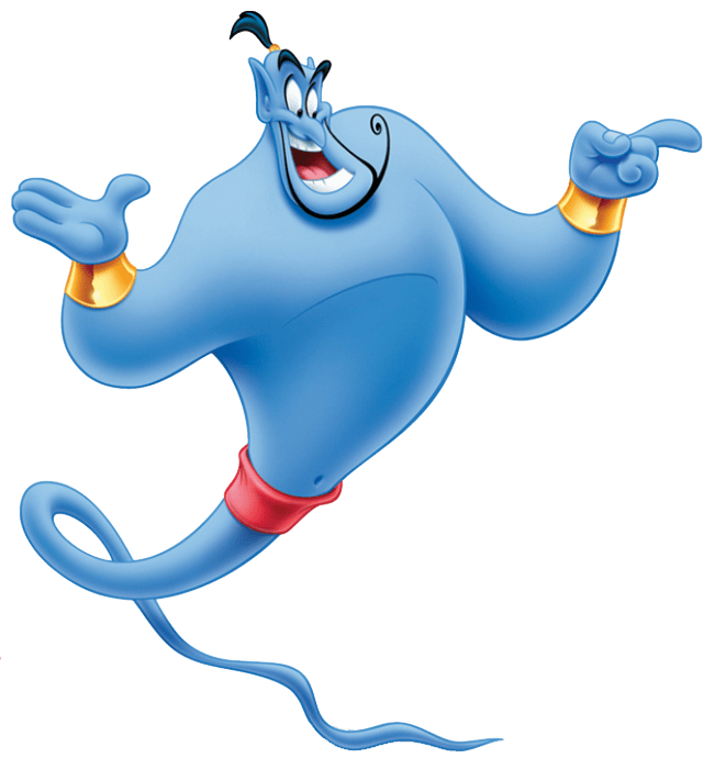 شخصية مارد مصباح علاء الدين الازرق مفرغة Genie Pointing A Finger PNG